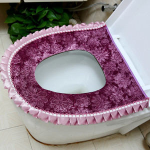 Luksusa samta mežģīņu divdaļīgs tualetes sēdekļa pārklāja komplekts ziemas silts ūdensizturīgs vannas istabas tualetes paklājiņš WC podiņa paklājiņš SWZ053