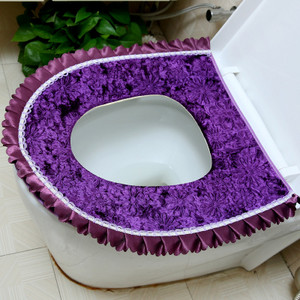Luksusa samta mežģīņu divdaļīgs tualetes sēdekļa pārklāja komplekts ziemas silts ūdensizturīgs vannas istabas tualetes paklājiņš WC podiņa paklājiņš SWZ053