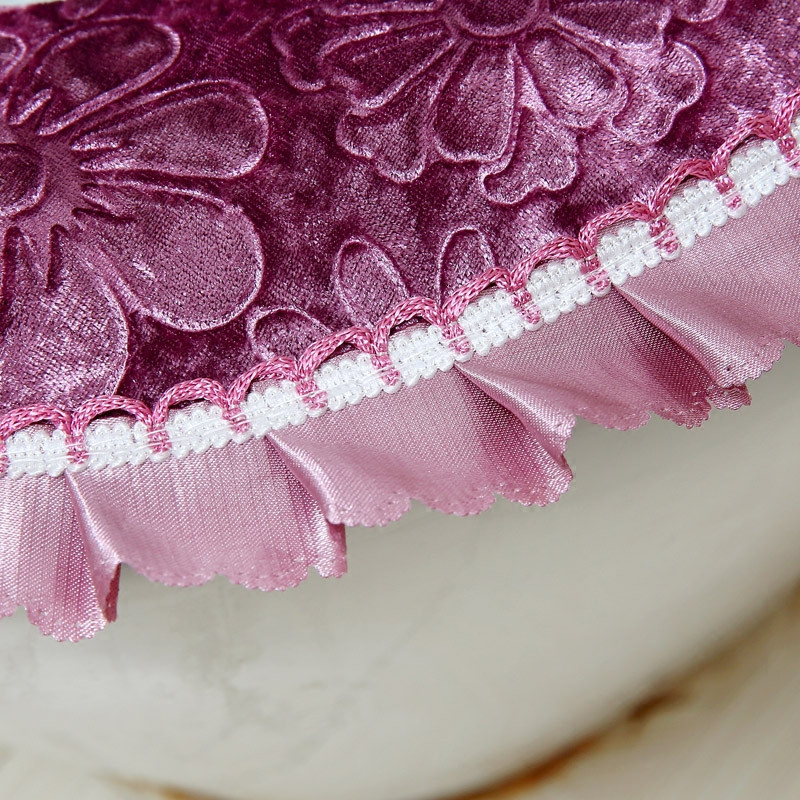 Luksusa samta mežģīņu divdaļīgs tualetes sēdekļa pārklāja komplekts ziemas silts ūdensizturīgs vannas istabas tualetes paklājiņš WC podiņa paklājiņš SWZ053