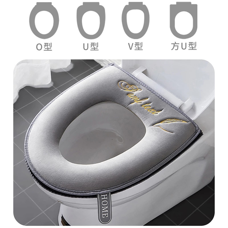 Universalus tualeto sėdynės užvalkalas žiemai šiltas minkštas tualeto kilimėlis vonios kambarys, plaunamas nuimamas užtrauktukas su atverčiamu dangteliu Rankena vandeniui atsparus buitinis