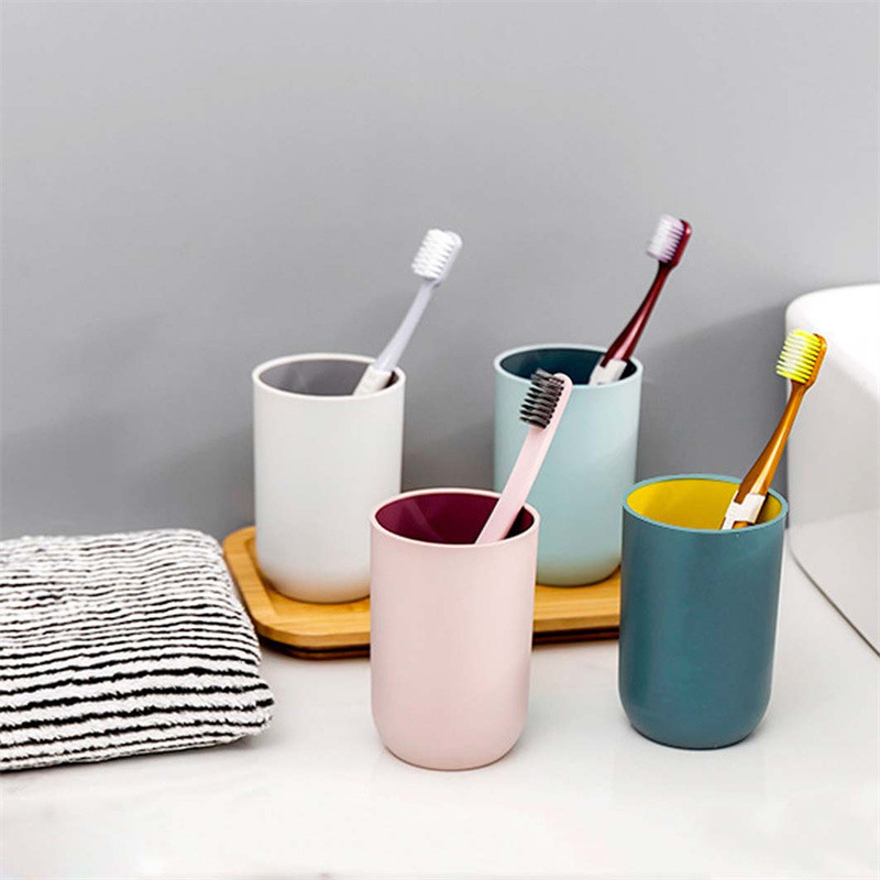 Vacclo vannas istabas trauki plastmasas mutes skalojamā līdzekļa krūze kafijas tēja ūdens krūze mājas ceļojumi vienkrāsains zobu birstes turētāja kauss dzērienu rīks