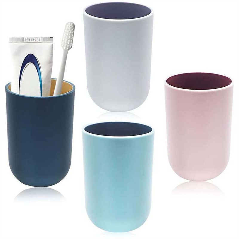 Vacclo vannas istabas trauki plastmasas mutes skalojamā līdzekļa krūze kafijas tēja ūdens krūze mājas ceļojumi vienkrāsains zobu birstes turētāja kauss dzērienu rīks