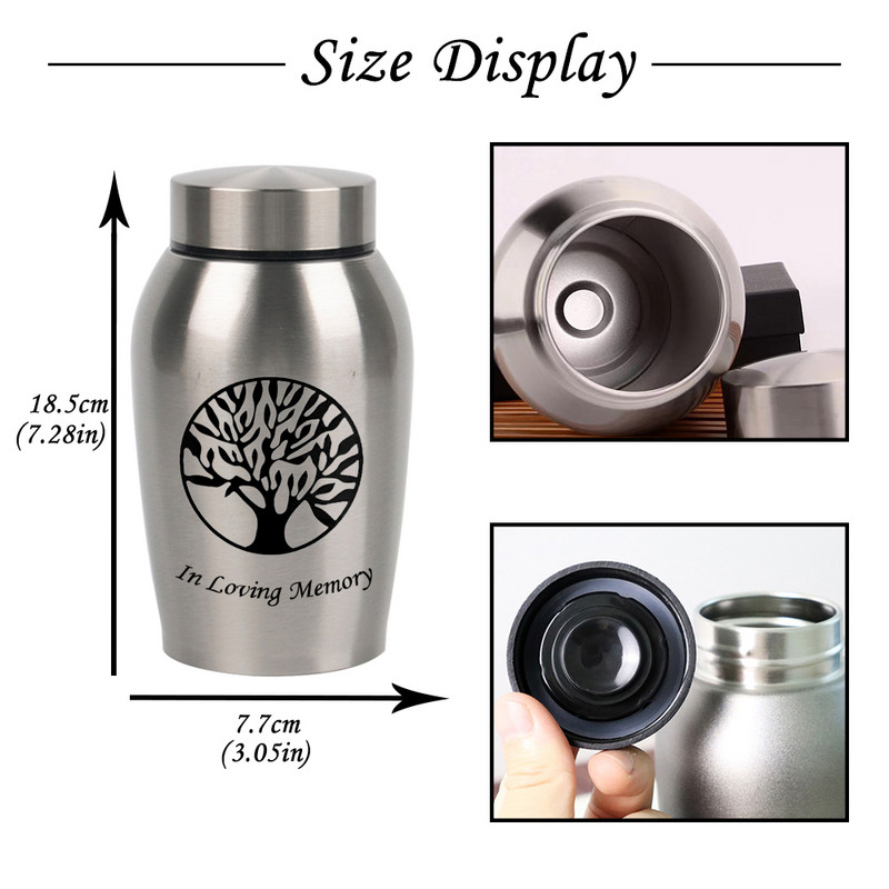 500 ml nerūsējošā tērauda Mājdzīvnieki Urnas Suņi Kaķi Putni Kremācijas Pelni Urna Piemiņas lādītes bēru piemiņas zīmēm Kolumbārijs