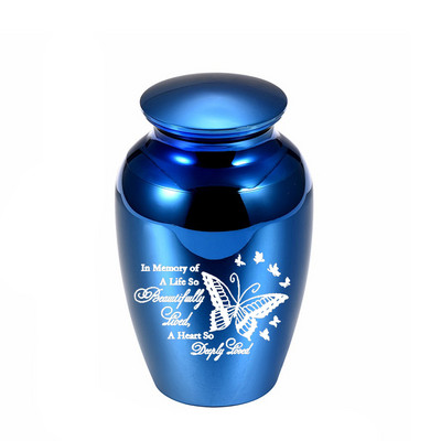 Maza alumīnija sakausējuma suvenīru kremācijas urna, maza piemiņas urna pelniem Mini urna pelniem - ar melnu iepakojuma maisiņu