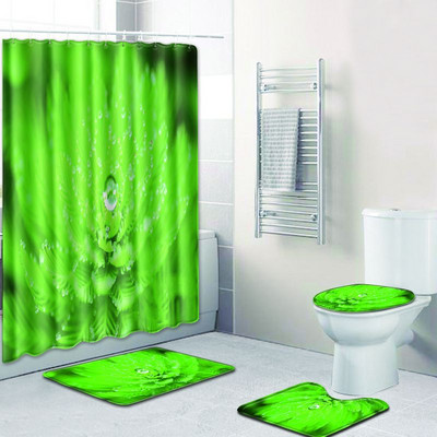 Zeegle podloga za tuširanje s cvjetnim uzorkom, podloga za kupaonicu od mikrovlakana, neklizajuća kupaonska prostirka, set toaletnih podloga od 4 kom., podloga za tuširanje, tepih podloga za noge