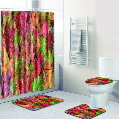 Zeegle podloga za tuširanje s cvjetnim uzorkom, podloga za kupaonicu od mikrovlakana, neklizajuća kupaonska prostirka, set toaletnih podloga od 4 kom., podloga za tuširanje, tepih podloga za noge