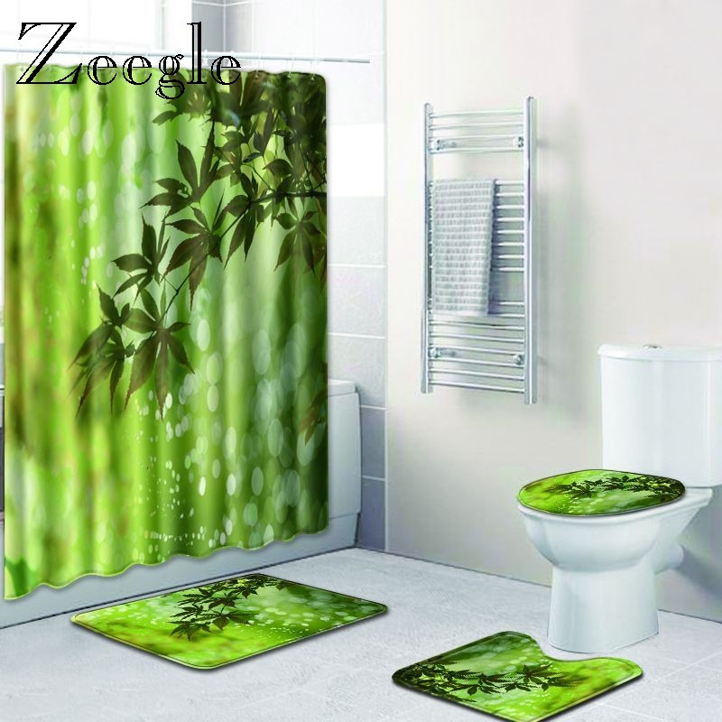 Zeegle podloga za tuširanje s cvjetnim uzorkom, podloga za kupaonicu od mikrovlakana, neklizajuća kupaonska prostirka, set toaletnih podloga od 4 kom., podloga za tuširanje, tepih podloga za noge