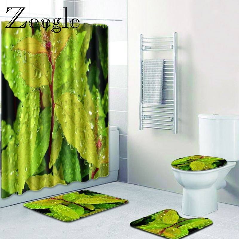 Zeegle podloga za tuširanje s cvjetnim uzorkom, podloga za kupaonicu od mikrovlakana, neklizajuća kupaonska prostirka, set toaletnih podloga od 4 kom., podloga za tuširanje, tepih podloga za noge