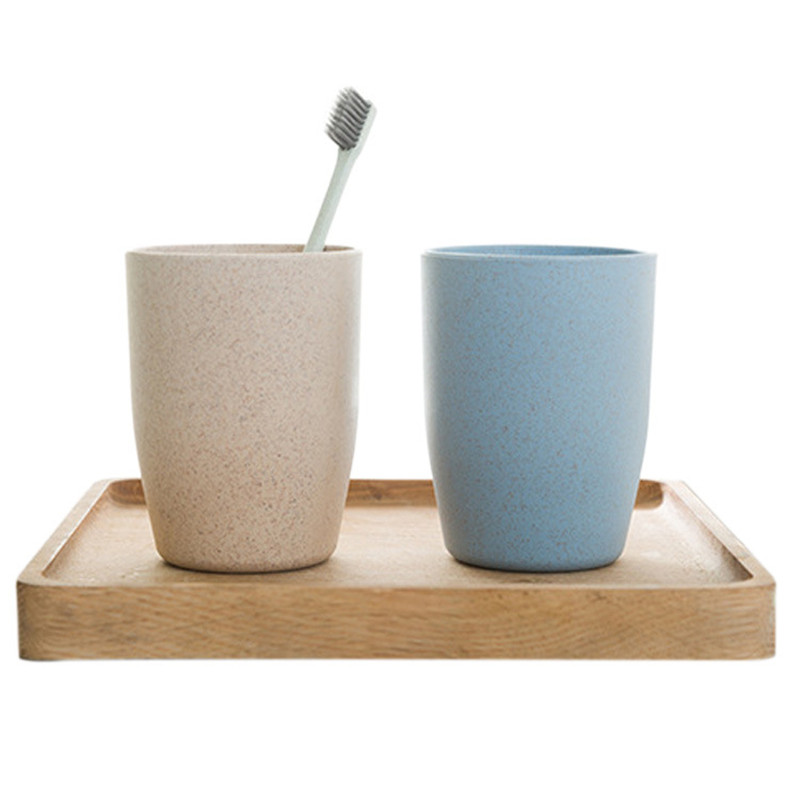 Mājsaimniecības pāris zobu suku krūzes Kviešu salmu mutes skalošanas līdzekļa uzglabāšanas organizators Ceļojumu pārnēsājama suku krūze Mājas vannas istabas rīki