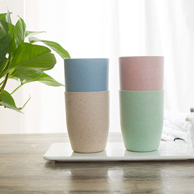 Mājsaimniecības pāris zobu suku krūzes Kviešu salmu mutes skalošanas līdzekļa uzglabāšanas organizators Ceļojumu pārnēsājama suku krūze Mājas vannas istabas rīki