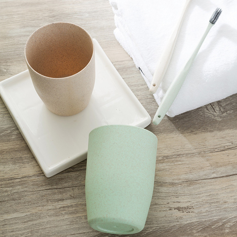 Mājsaimniecības pāris zobu suku krūzes Kviešu salmu mutes skalošanas līdzekļa uzglabāšanas organizators Ceļojumu pārnēsājama suku krūze Mājas vannas istabas rīki