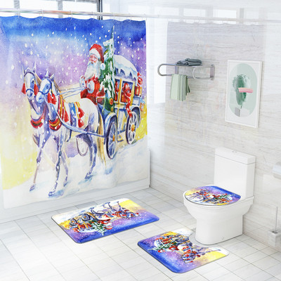 Prostirka za kupaonski tepih Božićni dekor za dom Prostirka za kupaonicu i komplet zavjesa za tuš WC podloga Protuklizna podloga za noge za tepih za kupaonicu