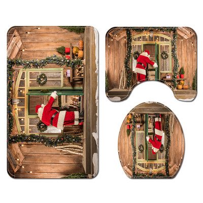 Prostirka za kupaonski tepih Božićni dekor za dom Prostirka za kupaonicu i komplet zavjesa za tuš WC podloga Protuklizna podloga za noge za tepih za kupaonicu