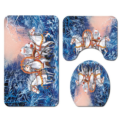 Prostirka za kupaonski tepih Božićni dekor za dom Prostirka za kupaonicu i komplet zavjesa za tuš WC podloga Protuklizna podloga za noge za tepih za kupaonicu