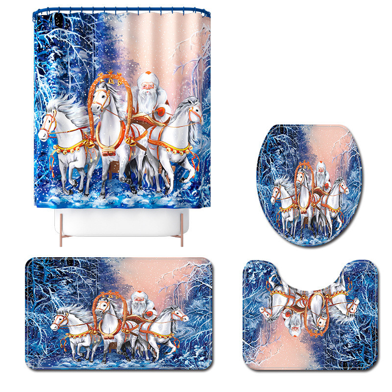 Prostirka za kupaonski tepih Božićni dekor za dom Prostirka za kupaonicu i komplet zavjesa za tuš WC podloga Protuklizna podloga za noge za tepih za kupaonicu