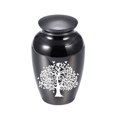 Maza alumīnija sakausējuma suvenīru kremācijas urna, maza piemiņas urna pelniem Mini urna pelniem - ar melnu iepakojuma maisiņu