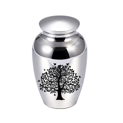 Maza alumīnija sakausējuma suvenīru kremācijas urna, maza piemiņas urna pelniem Mini urna pelniem - ar melnu iepakojuma maisiņu