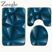 Zeegle Prostirka za kupanje od mikrovlakana Geometrijski uzorak Kupaonske prostirke WC tepih Tepih za tuš 3 komada Neklizajuća kupaonska prostirka Podloga za tuširanje