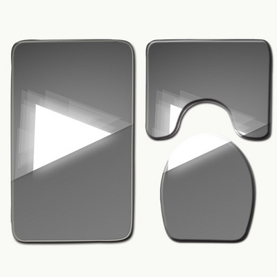 Zeegle Prostirka za kupanje od mikrovlakana Geometrijski uzorak Kupaonske prostirke WC tepih Tepih za tuš 3 komada Neklizajuća kupaonska prostirka Podloga za tuširanje