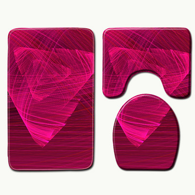 Zeegle Prostirka za kupanje od mikrovlakana Geometrijski uzorak Kupaonske prostirke WC tepih Tepih za tuš 3 komada Neklizajuća kupaonska prostirka Podloga za tuširanje