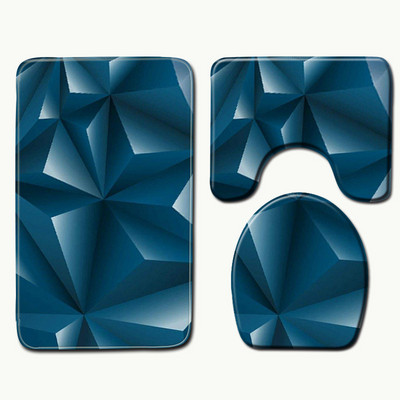 Zeegle Prostirka za kupanje od mikrovlakana Geometrijski uzorak Kupaonske prostirke WC tepih Tepih za tuš 3 komada Neklizajuća kupaonska prostirka Podloga za tuširanje