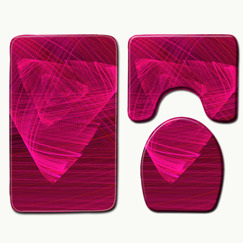 Zeegle Prostirka za kupanje od mikrovlakana Geometrijski uzorak Kupaonske prostirke WC tepih Tepih za tuš 3 komada Neklizajuća kupaonska prostirka Podloga za tuširanje