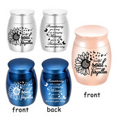 Urna za kremiranje suncokreta, posuda za pepeo od aluminijske legure, uspomena, dvostrani izrezbareni držač za pepeo za uspomenu na voljenog čovjeka ili kućnog ljubimca