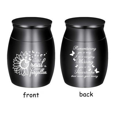 Urna za kremiranje suncokreta, posuda za pepeo od aluminijske legure, uspomena, dvostrani izrezbareni držač za pepeo za uspomenu na voljenog čovjeka ili kućnog ljubimca