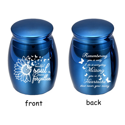 Urna za kremiranje suncokreta, posuda za pepeo od aluminijske legure, uspomena, dvostrani izrezbareni držač za pepeo za uspomenu na voljenog čovjeka ili kućnog ljubimca