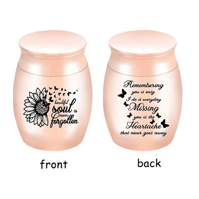 Urna za kremiranje suncokreta, posuda za pepeo od aluminijske legure, uspomena, dvostrani izrezbareni držač za pepeo za uspomenu na voljenog čovjeka ili kućnog ljubimca