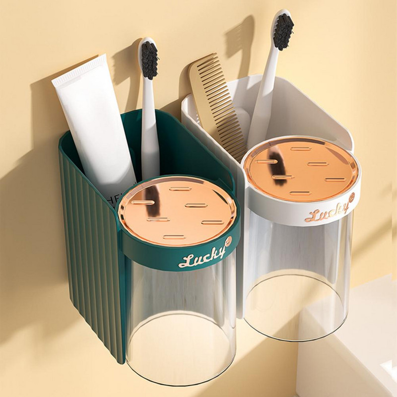 Zidna magnetska usisna četkica za zube Držač čaša kupaonica naopako češalj za asfalt pasta za zube police set za pranje čaša za grgljanje