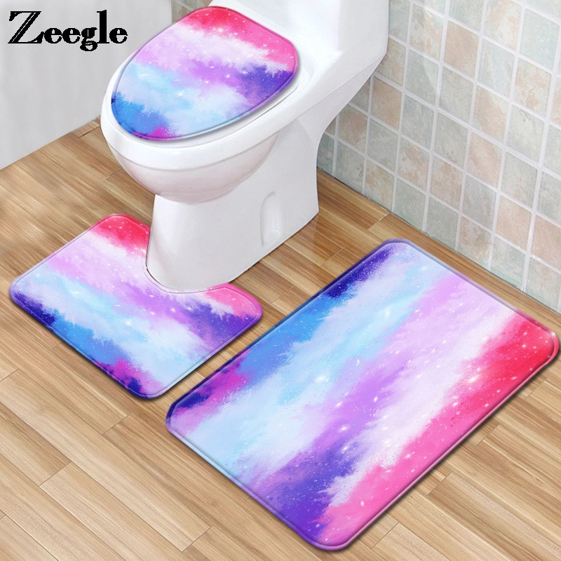 Prostirka za kupanje u kupaonici Vodootporna protiv klizanja Otisak zvjezdanog neba Set za tuš WC set prostirki Set upijajućih prostirki za noge Jastuk za WC sjedalo