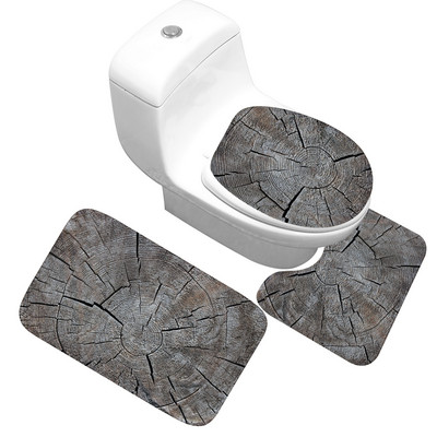 Zeegle 3D Stone Memory Foam vannas paklājiņu komplekts 3Gb Pretslīdes grīdas paklājiņi Vannas istabas tualetes paklāji Absorbējoši vannas istabas WC paklāji