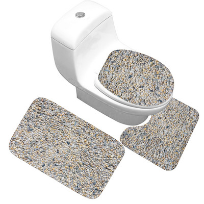 Zeegle 3D Stone Memory Foam vannas paklājiņu komplekts 3Gb Pretslīdes grīdas paklājiņi Vannas istabas tualetes paklāji Absorbējoši vannas istabas WC paklāji