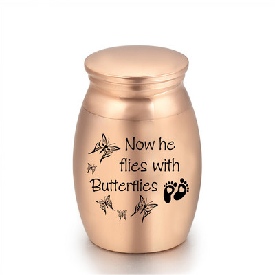 Mini urna od ružičastog zlata za pepeo Gravirane male urne za uspomene Spremnik za kremaciju Staklenka Metalni kovčeg Držač pepela za uspomene ljudski ljubimac