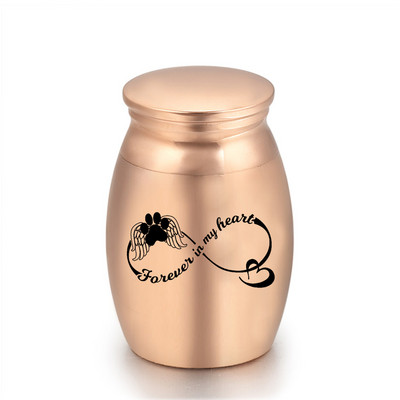 Mini urna od ružičastog zlata za pepeo Gravirane male urne za uspomene Spremnik za kremaciju Staklenka Metalni kovčeg Držač pepela za uspomene ljudski ljubimac