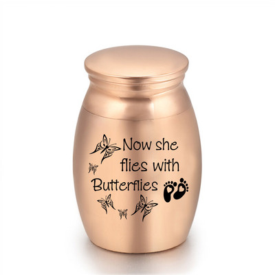 Mini urna od ružičastog zlata za pepeo Gravirane male urne za uspomene Spremnik za kremaciju Staklenka Metalni kovčeg Držač pepela za uspomene ljudski ljubimac