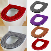 1kom Zimska baršunasta mekana navlaka za WC školjku periva kupaonska stolica za debljanje topli jastučići