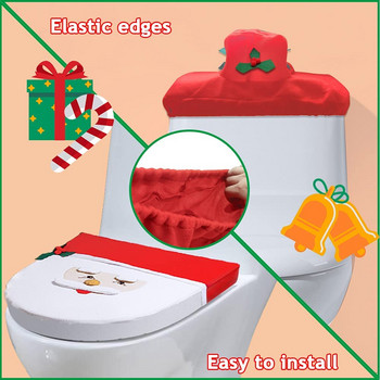 Χριστουγεννιάτικο κάλυμμα καθίσματος τουαλέτας Άγιος Βασίλης Χαλάκι μπάνιου Χριστουγεννιάτικο Κάλυμμα καθίσματος τουαλέτας Καλά Χριστούγεννα Διακόσμηση για το σπίτι 2022 Noel Natal