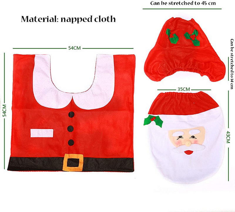 Božićna navlaka za WC sjedalo Djed Božićnjak Kupaonska prostirka Božićna navlaka za WC sjedalo Merry Christmas Decor For Home 2022 Noel Natal