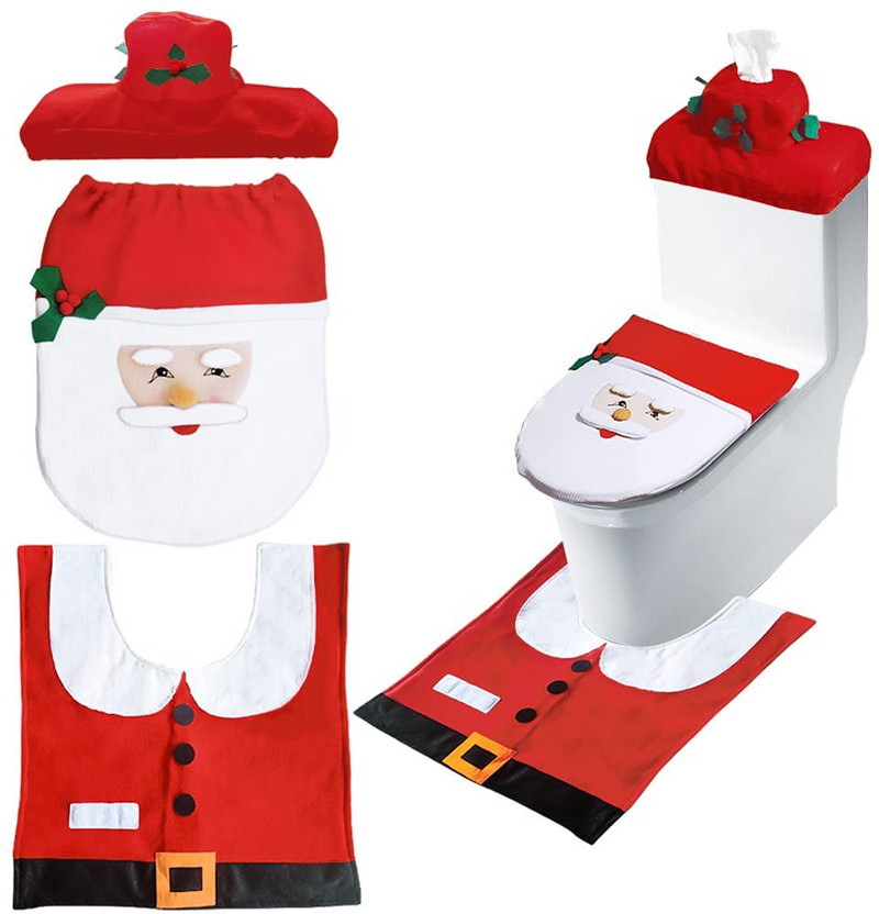 Božićna navlaka za WC sjedalo Djed Božićnjak Kupaonska prostirka Božićna navlaka za WC sjedalo Merry Christmas Decor For Home 2022 Noel Natal