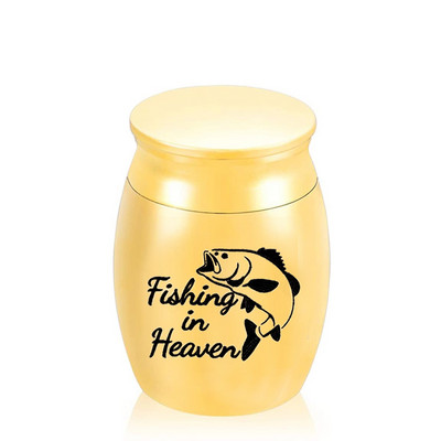 Pecanje u raju Urne za kremiranje Riba Staklenka za uspomenu Metalne urne Spomen pepeo Suvenir Urna Nakit za kremiranje za muškarce
