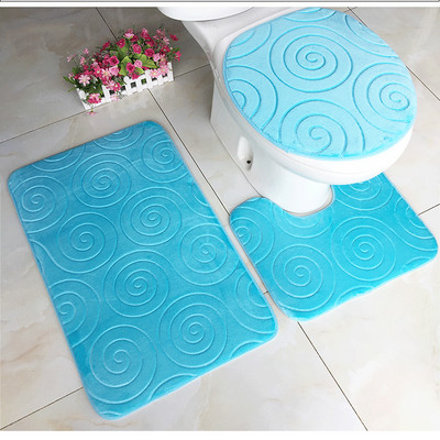 Zeegle 3gab Vannas istabas paklājiņu komplekts Cietie vannas paklājiņi Pretslīdēšanas vannas istabas paklāji un tualetes paklāji Vannas istabas izstrādājumi