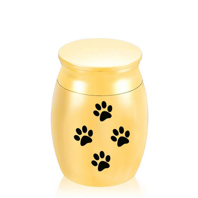 Kućni ljubimci, psi, mačke, spomenici, aluminijska legura srebrnog/crnog tona, urna za kremaciju s otiskom šape malog kućnog ljubimca