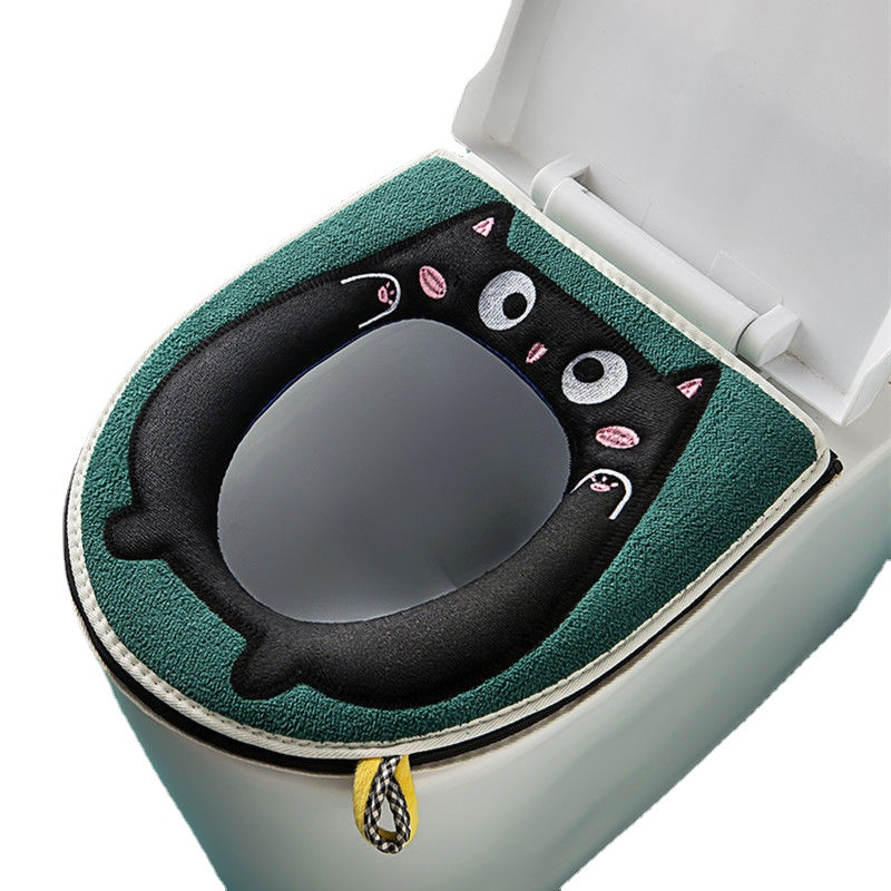 1/2 kom. Slatka kupaonska navlaka za WC dasku s patentnim zatvaračem Plišani gornji kaput Podloga za WC školjku Univerzalna WC daska Kućanske potrepštine