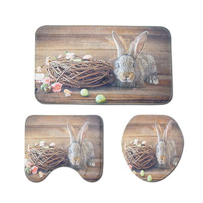 Zeegle 3Gb Paklājiņi Vannas istabas tualetes paklāja komplekts Pretslīdošs Showe Paklāji Vannas istabas paklājs Mazgājams Vannas istabas paklājs Vannas paklāji Tualetes vāka pārvalks