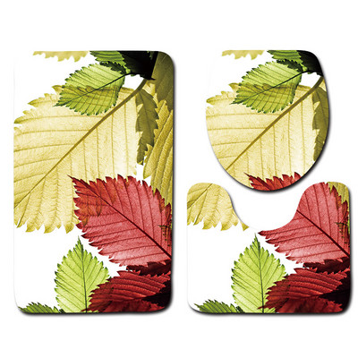 Zeegle Plants Printed 3pcs set kupaonskih prostirača Neklizajuća navlaka za WC školjku Kupaonski pribor Periv set prostirki za WC školjku