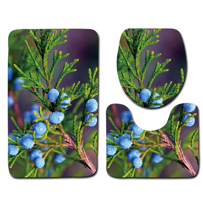 Zeegle Plants Printed 3pcs set kupaonskih prostirača Neklizajuća navlaka za WC školjku Kupaonski pribor Periv set prostirki za WC školjku