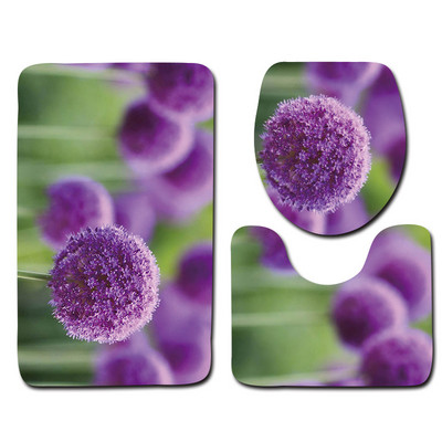 Zeegle Plants Printed 3pcs set kupaonskih prostirača Neklizajuća navlaka za WC školjku Kupaonski pribor Periv set prostirki za WC školjku