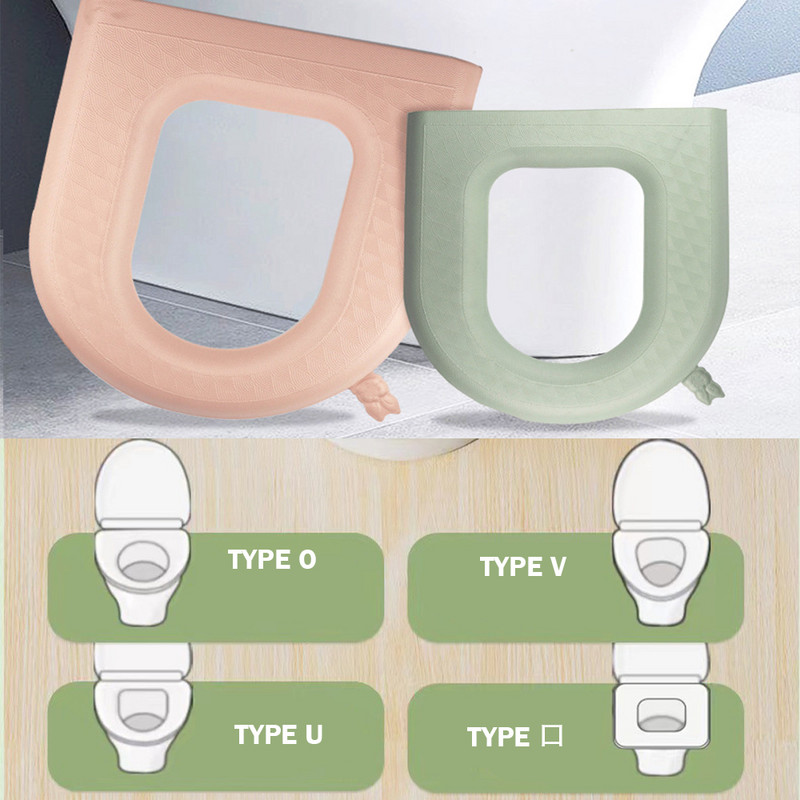 Minkštas vandeniui atsparus tualeto sėdynės užvalkalas, plaunamas vonios kambario kilimėlis, universalus tualeto sėdynės bidė vonios kambario priedai